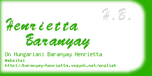 henrietta baranyay business card